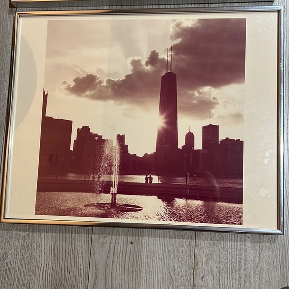 Set of 4 Vintage Framed Chicago Landmarks Photographs 20.25” x 16.25” - Picture 2 of 9